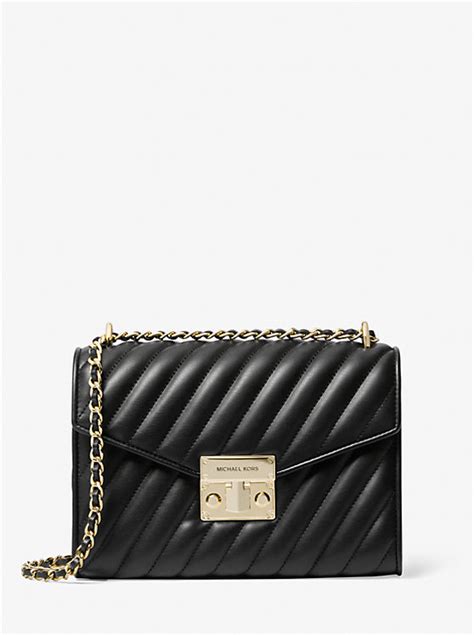 rose medium quilted shoulder bag michael kors|Michael Kors quilted shoulder bag.